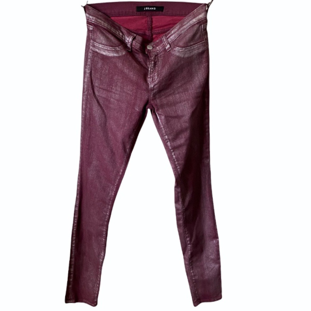 J Brand | super skinny ruby red coated jeans size 27